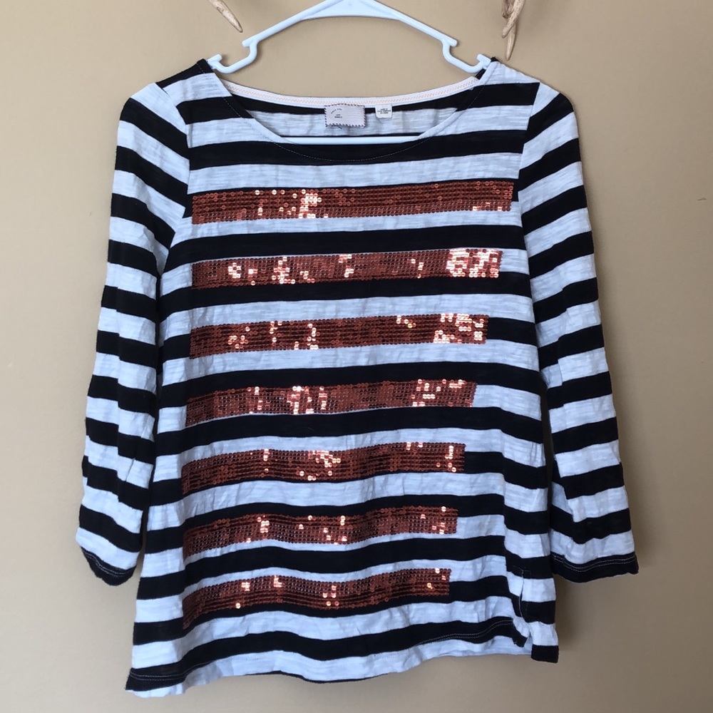 Black & white striped blouse